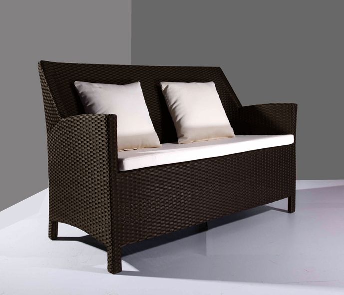 DIVANO RATTAN MARRONE SALOTTO ARREDO GIARDINO DESIGN ...