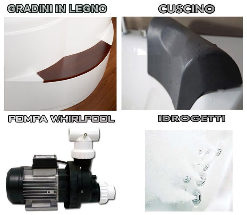 VASCHE VASCA IDROMASSAGGIO ANGOLARE BAGNO 140X140 FULL OPT - DOCCIA DOPPIA POMPA