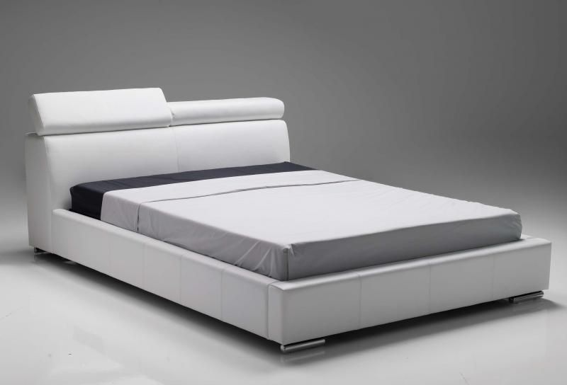 LETTO CONTENITORE MATRIMONIALE CON DOGHE-LETTI DESIGN MODERNO ECOPELLE  BIANCO IT