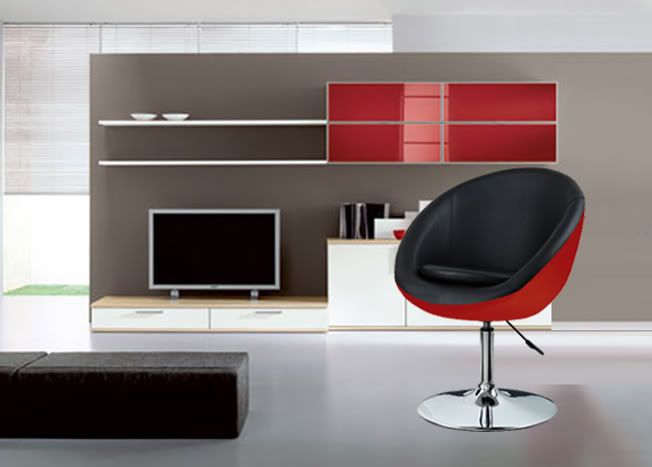 POLTRONA SGABELLO ECOPELLE BAR SEDIE RISTORANTE UFFICIO SALOTTO NERO ROSSO CASA