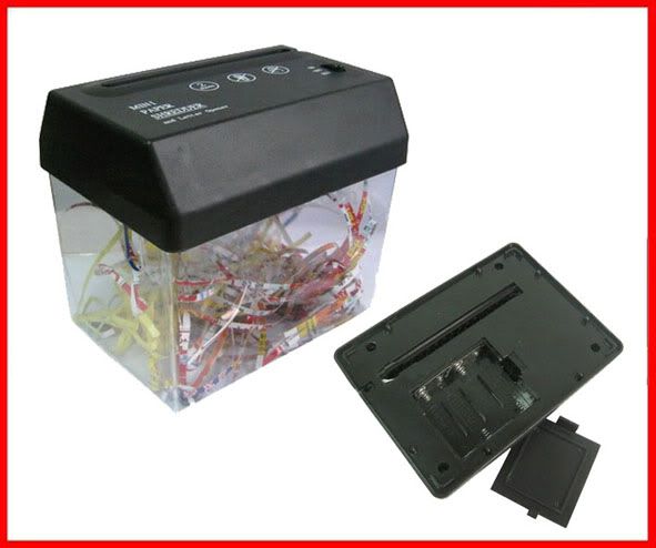 DISTRUGGI DOCUMENTI TAGLIA CARTA BATTERIA FOGLI USB TRITACARTE - CASA UFFICIO PC